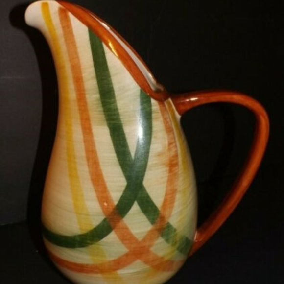 VINTAGE VERNONWARE HOMESPUN PITCHER AND PLATTER - Picture 4 of 5